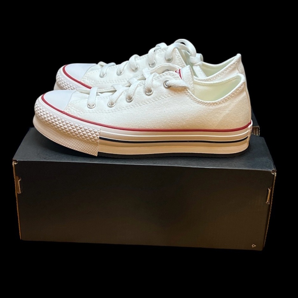 Size 4 - Converse Chuck Taylor All Star EVA Lift OX - White/Garnet/Navy 272858F